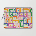Colorful Mid Century Modern Piquet Multi Abstract Pattern Laptop Sleeve Gallery Image 1