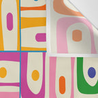 Colorful Mid Century Modern Piquet Multi Abstract Pattern Wall Tapestry Gallery Image 3