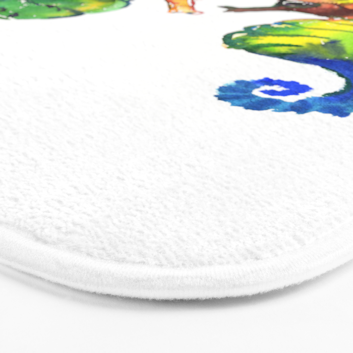 Seahorses, two animals rainbow colored art Bath Mat Gallery Image 3