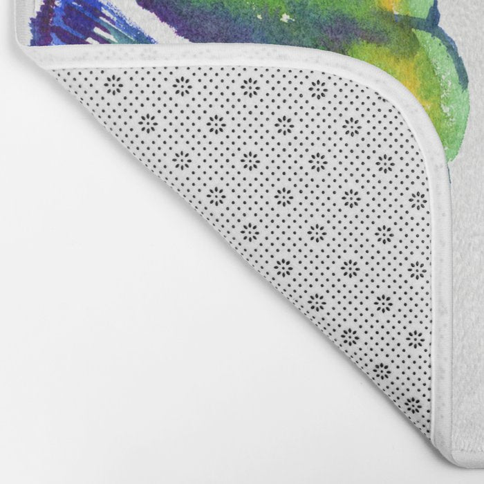 Seahorses, two animals rainbow colored art Bath Mat Gallery Image 2