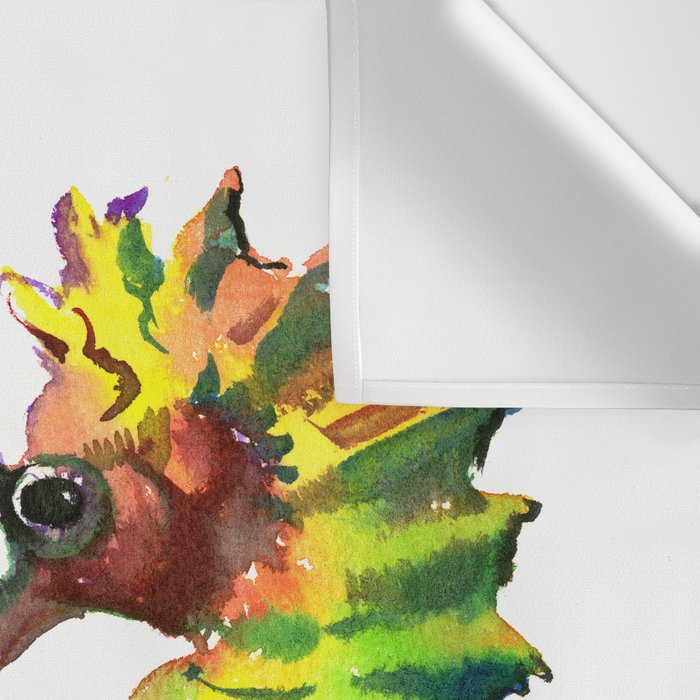 Seahorses, two animals rainbow colored art Wall Tapestry Gallery Image 3