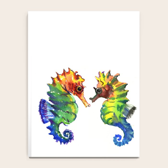 Seahorses, two animals rainbow colored art Notebook Gallery Image 4