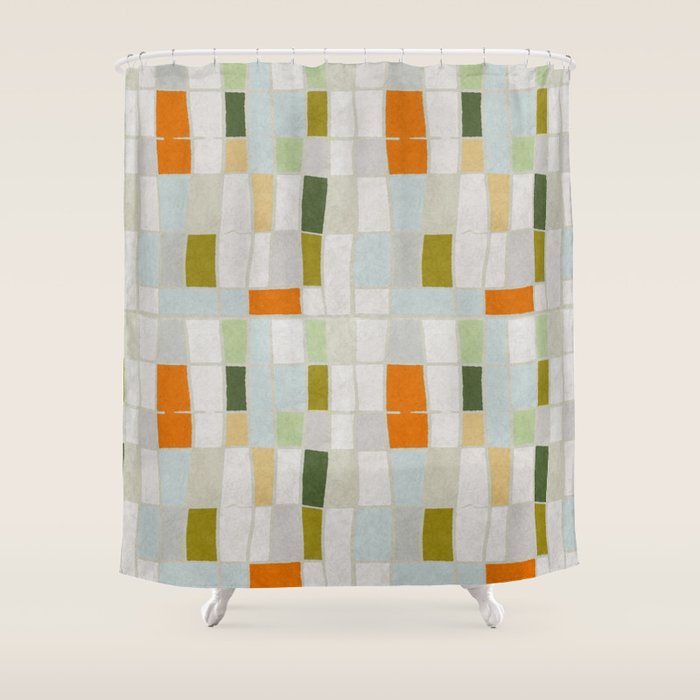 Annecy Geometric Shower Curtain Gallery Image 1