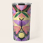 Luna Moth and Bougainvillea Botanical Pattern Travel Mug Gallery Image 1
