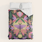 Luna Moth and Bougainvillea Botanical Pattern Comforter Gallery Image 6