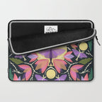 Luna Moth and Bougainvillea Botanical Pattern Laptop Sleeve Gallery Image 2