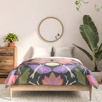 Luna Moth and Bougainvillea Botanical Pattern Comforter Gallery Image 3