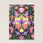Luna Moth and Bougainvillea Botanical Pattern Stationery Card Gallery Image 2