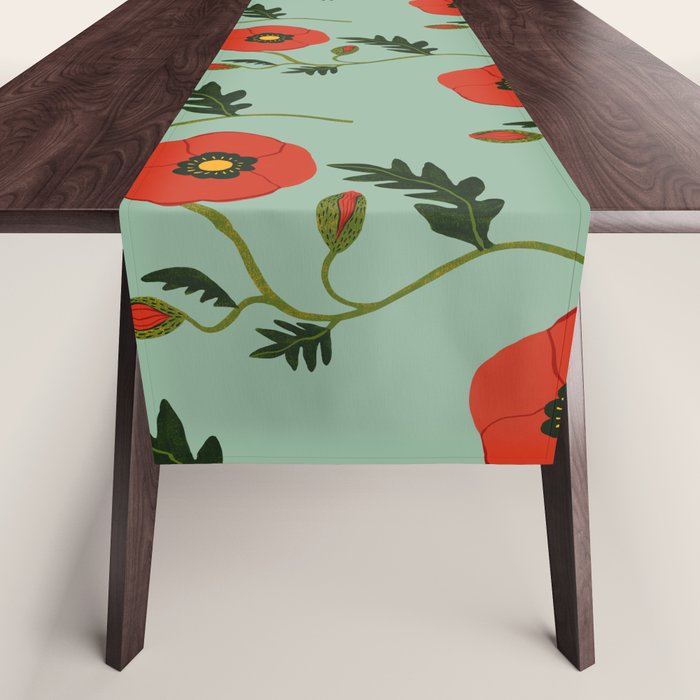 Red Poppy Table Runner Gallery Image 1