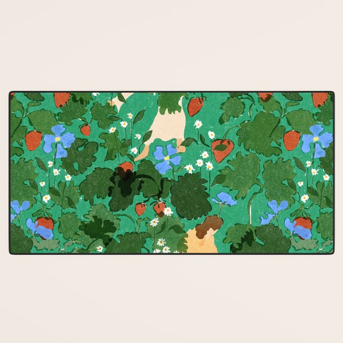 Picking up strawberries Desk Mat Gallery Image 3