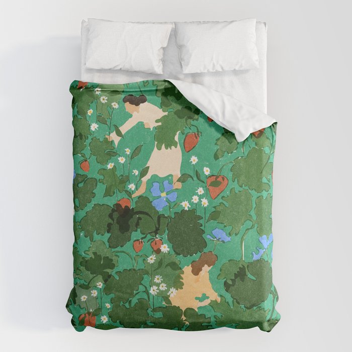 Picking up strawberries Duvet Cover Gallery Image 6