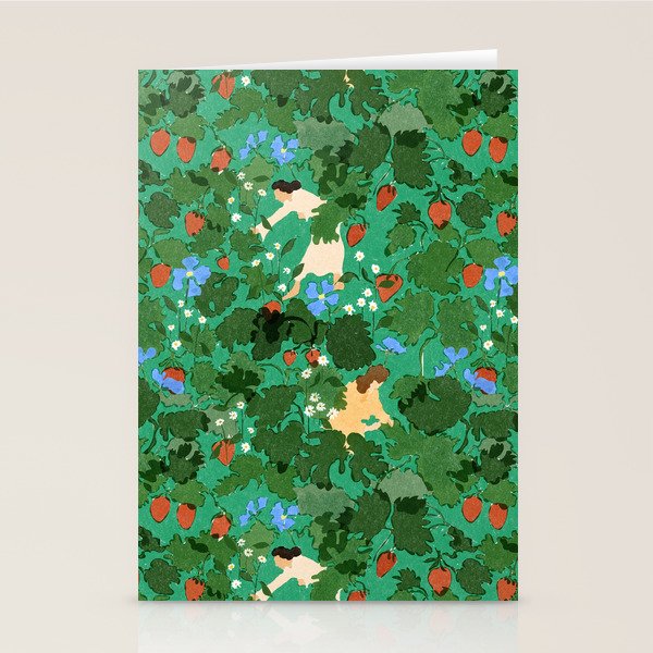 Picking up strawberries Stationery Card Gallery Image 2