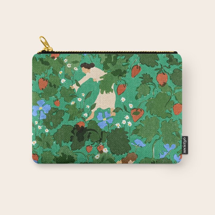 Picking up strawberries Carry All Pouch Gallery Image 1