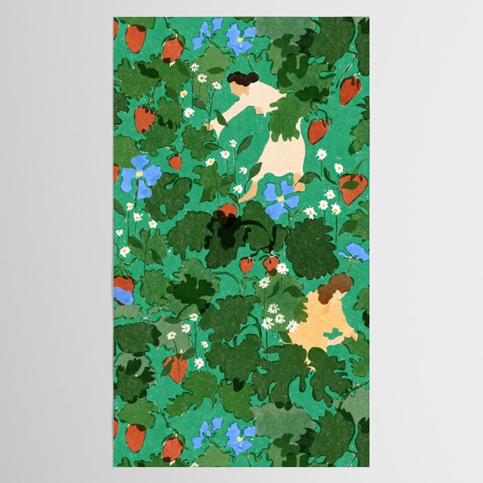 Picking up strawberries Tablecloth Gallery Image 2