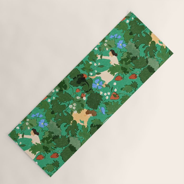 Picking up strawberries Yoga Mat Gallery Image 1