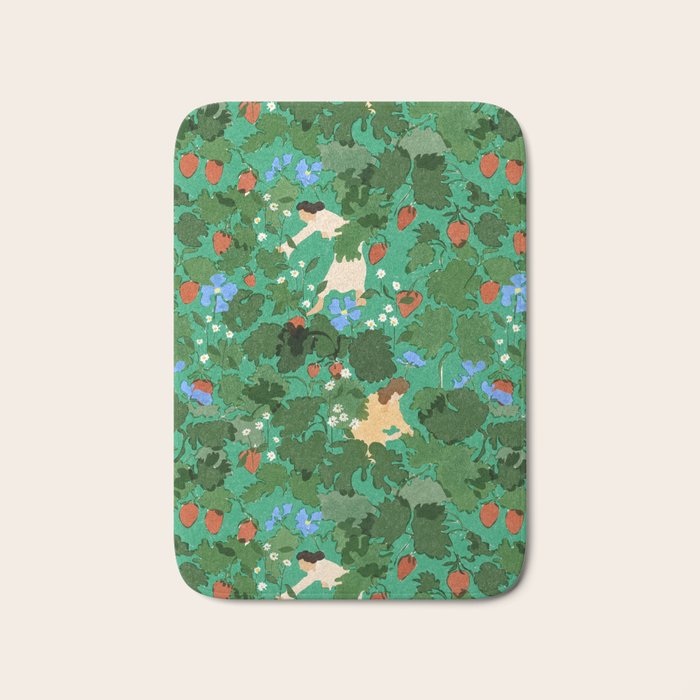 Picking up strawberries Bath Mat Gallery Image 1