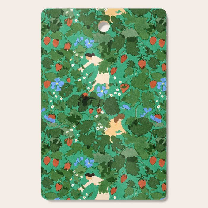 Picking up strawberries Cutting Board Gallery Image 1