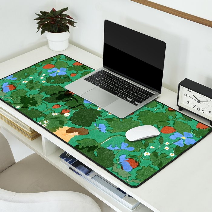 Picking up strawberries Desk Mat Gallery Image 2