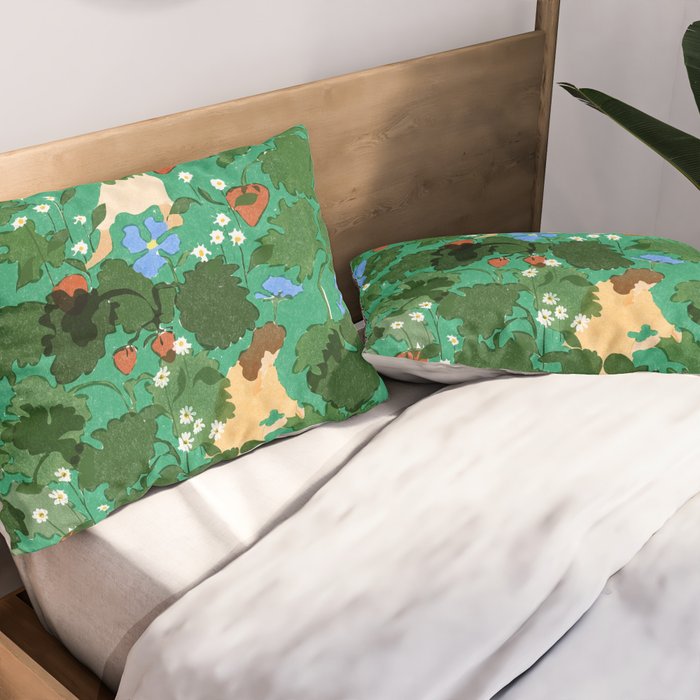 Picking up strawberries Pillow Sham Gallery Image 2