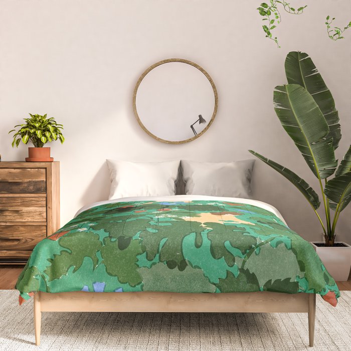 Picking up strawberries Comforter Gallery Image 3