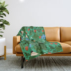 Picking up strawberries Throw Blanket Gallery Image 1