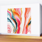 Colorgasmic Marble, Abstract Resin Fluid Painting, Contemporary Eclectic Agate, Bohemian Pink Blue Modern Boho Wall Mural Gallery Image 2