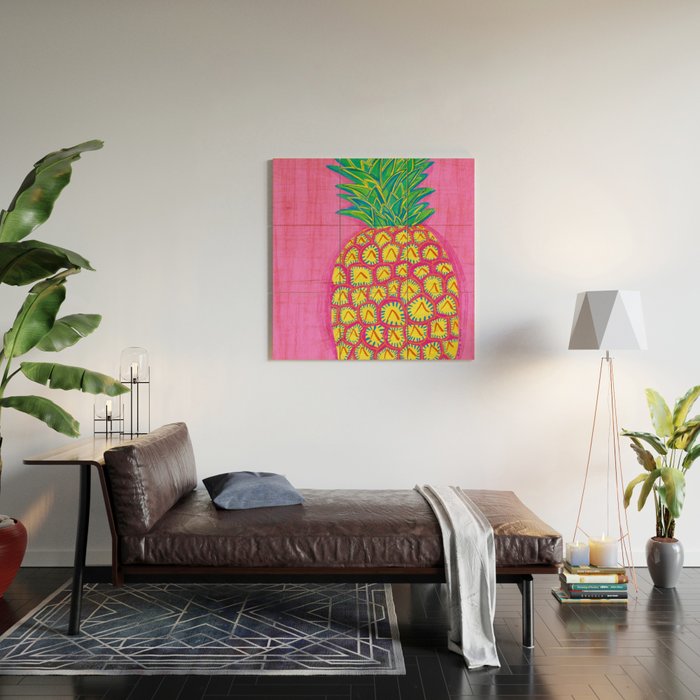 Tropical Pineapple Wood Wall Art Gallery Image 2