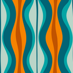 Hourglass Mid Century Modern Abstract Pattern in Turquoise, Aqua, Orange, and Rust Coffee Mug Gallery Image 2