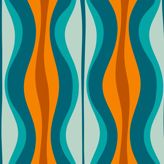 Hourglass Mid Century Modern Abstract Pattern in Turquoise, Aqua, Orange, and Rust Coffee Mug Gallery Image 2