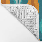 Hourglass Mid Century Modern Abstract Pattern in Turquoise, Aqua, Orange, and Rust Bath Mat Gallery Image 2
