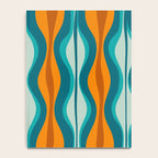 Hourglass Mid Century Modern Abstract Pattern in Turquoise, Aqua, Orange, and Rust Notebook Gallery Image 4