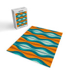 Hourglass Mid Century Modern Abstract Pattern in Turquoise, Aqua, Orange, and Rust Jigsaw Puzzle Gallery Image 2