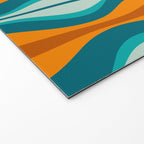 Hourglass Mid Century Modern Abstract Pattern in Turquoise, Aqua, Orange, and Rust Welcome Mat Gallery Image 2