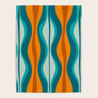 Hourglass Mid Century Modern Abstract Pattern in Turquoise, Aqua, Orange, and Rust Poster Gallery Image 4