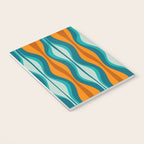 Hourglass Mid Century Modern Abstract Pattern in Turquoise, Aqua, Orange, and Rust Notebook Gallery Image 3