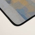 White Klimt Cat with Blue Eyes and Knitted Scarf Desk Mat Gallery Image 4