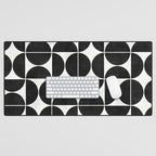 Mid-Century Modern Pattern No.3 - Black and White Desk Mat Gallery Image 1
