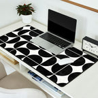 Mid-Century Modern Pattern No.3 - Black and White Desk Mat Gallery Image 2