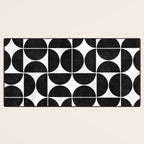 Mid-Century Modern Pattern No.3 - Black and White Desk Mat Gallery Image 3