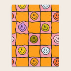Pink Happy Face Checkered Print Notebook Gallery Image 4