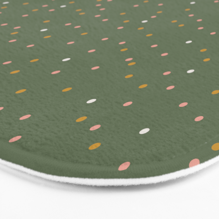 Confetti Pink Gold Cream On Muted Green Bath Mat Gallery Image 3