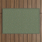 Confetti Pink Gold Cream On Muted Green Outdoor Rug Gallery Image 1