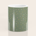 Confetti Pink Gold Cream On Muted Green Coffee Mug Gallery Image 4