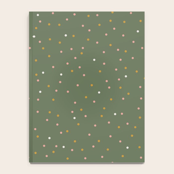 Confetti Pink Gold Cream On Muted Green Notebook Gallery Image 4