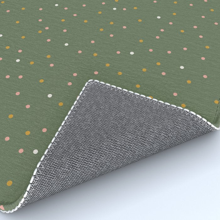 Confetti Pink Gold Cream On Muted Green Rug Gallery Image 4