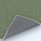 Confetti Pink Gold Cream On Muted Green Rug Gallery Image 4