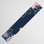 Festive, Floral Prints and Line Art, Navy Blue and Pink Table Runner Gallery Image 3