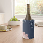 Festive, Floral Prints and Line Art, Navy Blue and Pink Wine Chiller Gallery Image 4