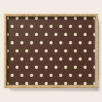 Vintage polka dots baroque brown & cream Serving Tray Gallery Image 1