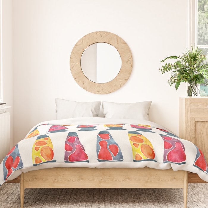 Retro Vibes - Warm Palette Duvet Cover Gallery Image 3
